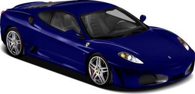 Sleek sports coupe with aerodynamic body and distinctive alloy wheels