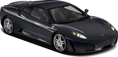 Sleek black sports coupe with aerodynamic design and alloy wheels