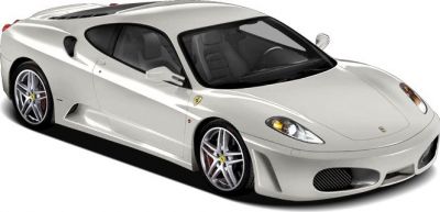 White sports coupe with aerodynamic design and alloy wheels