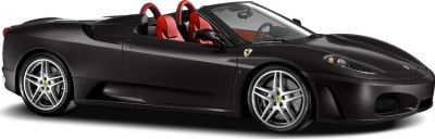 Sleek convertible sports car with red interior and aerodynamic design