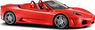 Red convertible sports car with alloy wheels and aerodynamic side profile