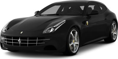 Front grille and LED headlights with alloy wheels in black luxury coupe