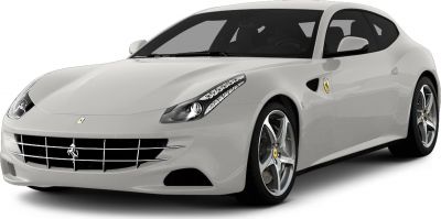White sports coupe with LED headlights and distinctive front grille