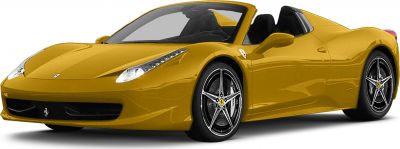 Yellow convertible sports car with alloy wheels and sleek design