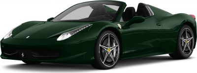 Front-side view of a convertible sports car with alloy wheels