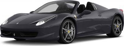 Convertible sports car with sharp headlights and five-spoke alloy wheels