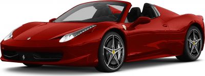 Red convertible sports car with aerodynamic body and alloy wheels