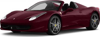 Convertible sports car front side view with alloy wheels