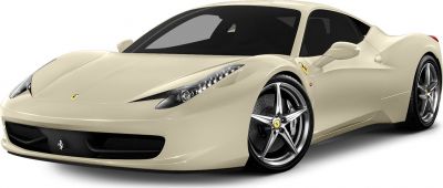 Luxury sports car front side with aerodynamic body and alloy wheels.