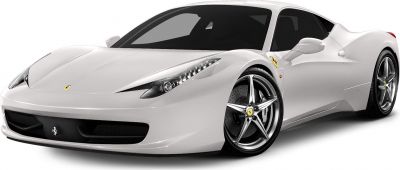 Sharp LED headlights and five-spoke alloy wheels on a white sports coupe