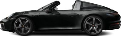 Convertible side profile with targa roof and large alloy wheels