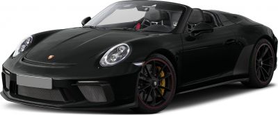 Black convertible sports car with aerodynamic front and performance wheels