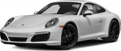 White sports car front side with black wheels and aerodynamic design