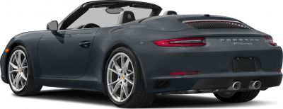 Rear view of convertible with dual exhaust and LED tail lights