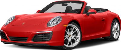 Red convertible sports car front side with alloy wheels