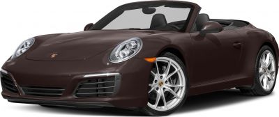 Convertible sports car with soft top and aerodynamic design