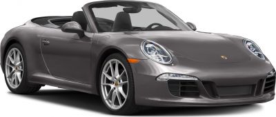 Convertible sports car with round headlights and multi-spoke alloy wheels