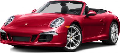 Sporty convertible front with LED headlights and alloy wheels