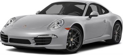Silver sports coupe with round LED headlights and sporty alloy wheels