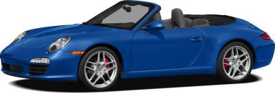 Open-top blue convertible with sporty alloy wheels and sleek aerodynamic design