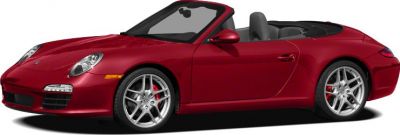 Red convertible sports car with sleek design and alloy wheels