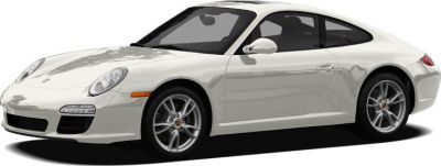 White coupe side profile with sporty alloy wheels.