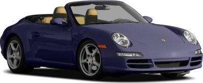 Convertible sports car front angle view with alloy wheels and sleek design