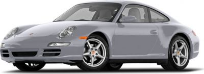 Silver coupe with front three-quarter view and alloy wheels