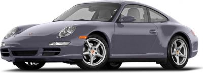 Front side profile of a coupe with alloy wheels and sleek body design