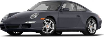 Sleek sports coupe front side view with alloy wheels