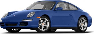 blue sport coupe front and side view with alloy wheels