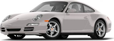 Front side view of a coupe with aerodynamic design and distinctive headlights