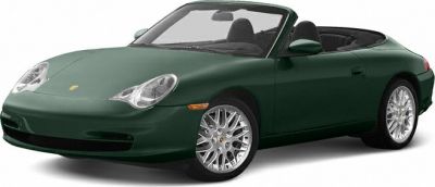 Convertible sports car with distinctive headlights and alloy wheels