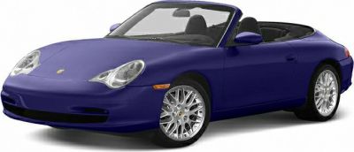 Convertible Porsche with streamlined body and polished alloy wheels
