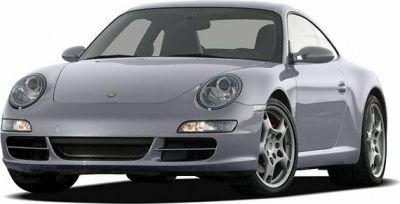 Sleek front view with signature round headlights and aerodynamic design
