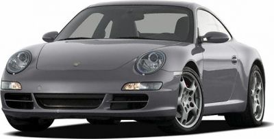 Front view with round headlights and sleek aerodynamic body