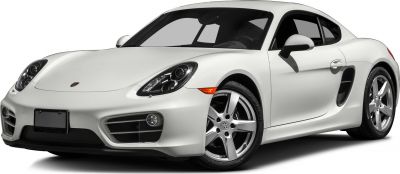 White sports coupe front three-quarter view with alloy wheels