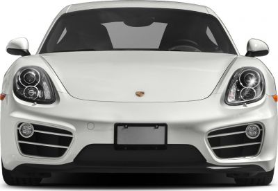 Dual round headlights, Porsche badge, and sporty front grille.