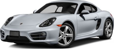 Front-angle view of sports coupe with alloy wheels