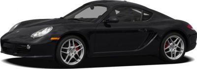 Side profile of a sleek black sports coupe with alloy wheels.