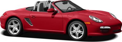 Red convertible Porsche with distinctive side air vents and sporty alloy wheels.