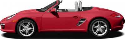 Convertible sports car side profile with silver wheels and side ventilation