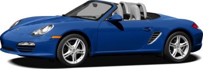 Blue convertible sports car side profile with alloy wheels and aerodynamic design
