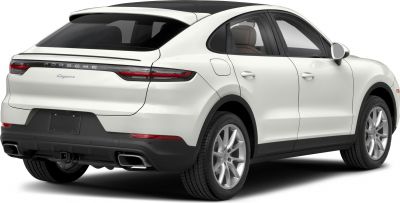 Modern SUV coupé rear with LED tail lights and dual rectangular exhaust outlets