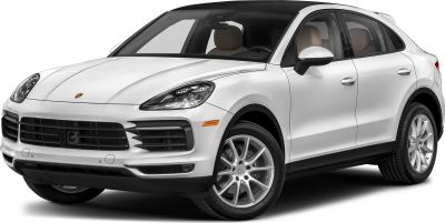 White luxury coupe SUV front side view with distinctive headlights and alloy wheels