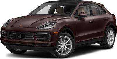 Porsche SUV front and side view with LED headlights and sporty wheels