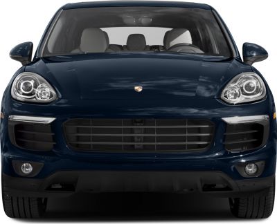 Front view of SUV with LED headlights and prominent grille