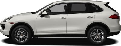 Side profile of white SUV with alloy wheels and tinted windows
