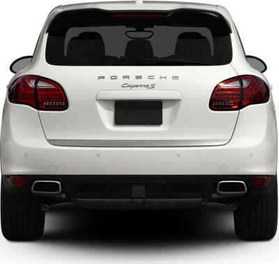Rear view with dual exhaust outlets and LED taillights.