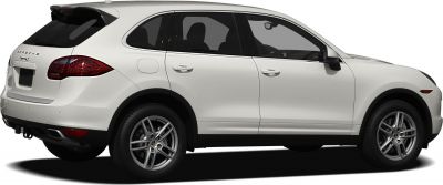 White SUV side and rear profile with alloy wheels